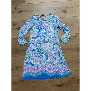 Lilly Pulitzer Ophelia Engineered Knit A-line Swing Dress Multi Dream Team XS